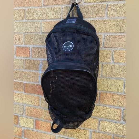 Vintage 2003 White Tag Nike Mesh Backpack Black - Picture 1 of 15